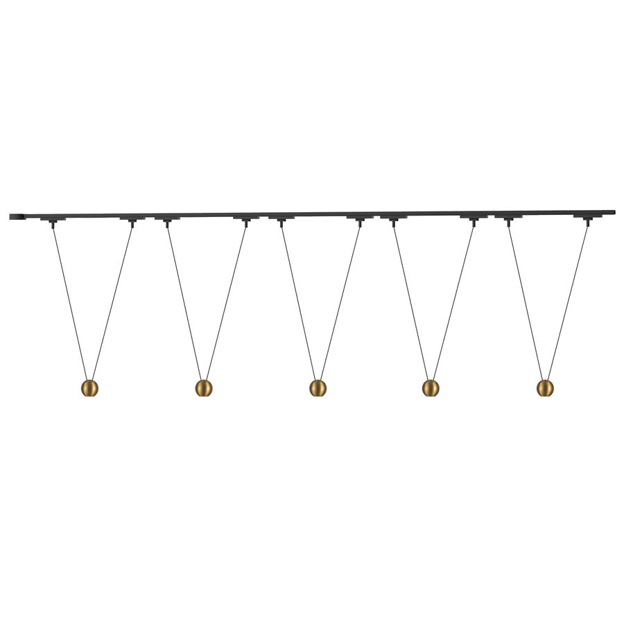 Kuzco Faria Dbl 81" Gold Dim LED Trilo Ceiling 4000K, Gold - TR5C4-P27203-BG