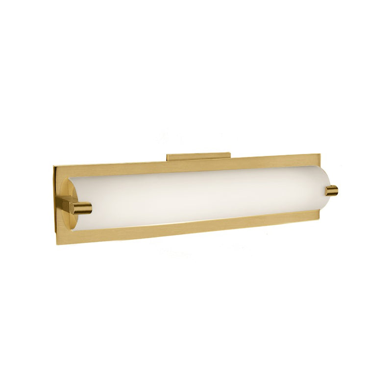 Kuzco Lighthouse 18in 1-Light LED Vanity Light | Brushed Gold and Opal Glass | Bathroom Vanity & Mirror Light | Model VL0118-BG