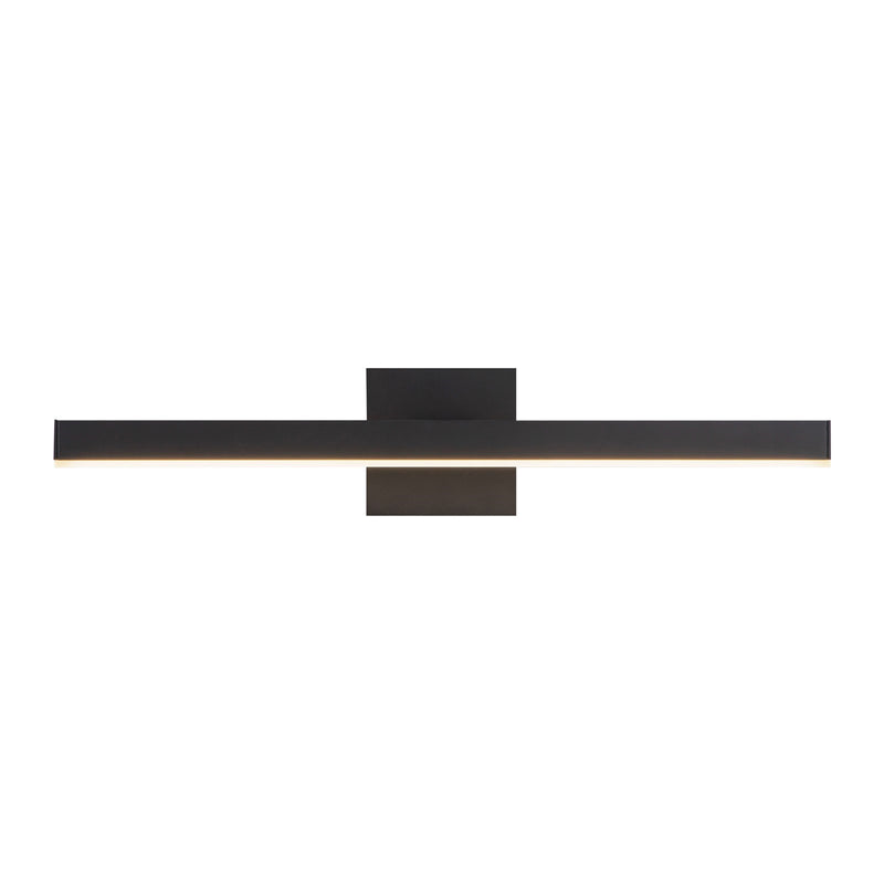 Kuzco Vega 23in 1-Light LED Vanity Light | Slim Black Metal and White Acrylic | Bathroom Vanity & Bedroom | Model VL10323-BK