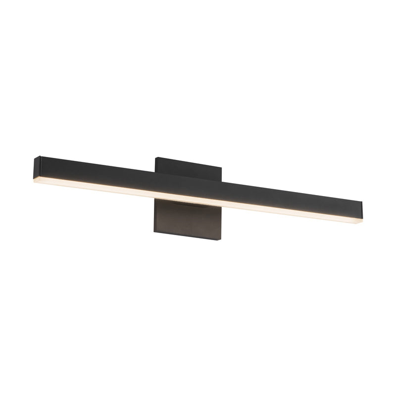 Kuzco Vega 23in 1-Light LED Vanity Light | Slim Black Metal and White Acrylic | Bathroom Vanity & Bedroom | Model VL10323-BK