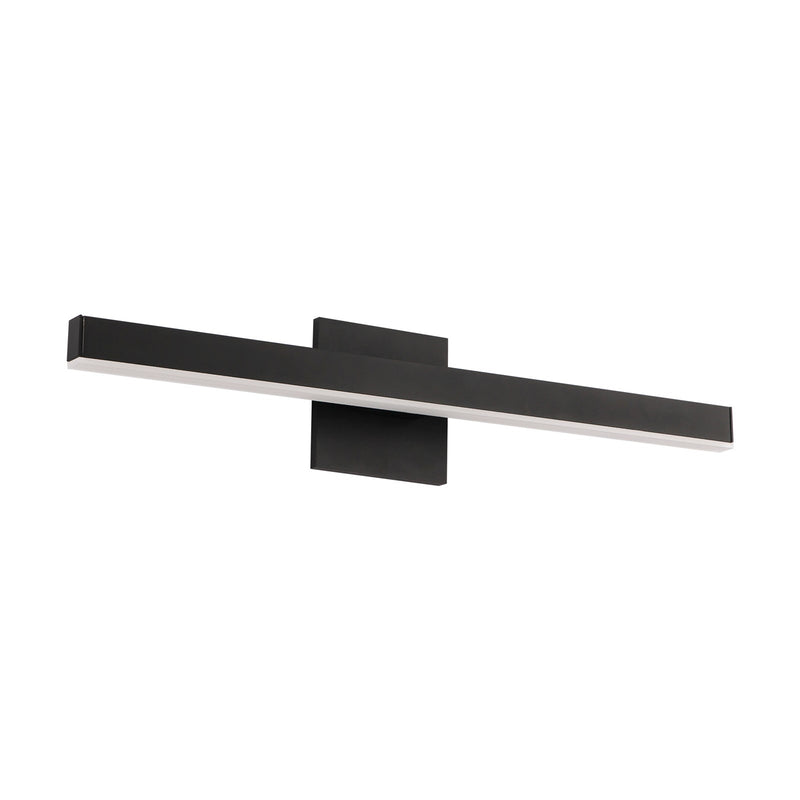 Kuzco Vega 23in 1-Light LED Vanity Light | Slim Black Metal and White Acrylic | Bathroom Vanity & Bedroom | Model VL10323-BK
