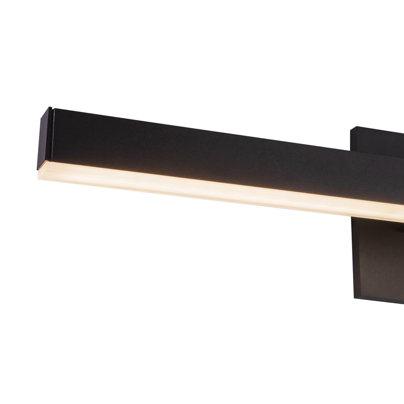 Kuzco Vega 23in 1-Light LED Vanity Light | Slim Black Metal and White Acrylic | Bathroom Vanity & Bedroom | Model VL10323-BK