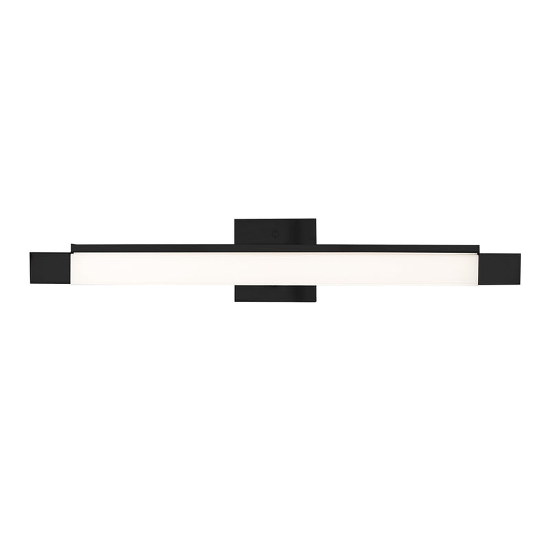 Kuzco Soho 27in 1-Light LED Vanity Light | Modern Black and White Acrylic Diffuser | Bathroom Vanity | 27.5 x 4.5 x 2.5 in | Model VL13424-BK