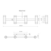 Kuzco Brazen 27in 1-Light LED Vanity Light | Modern Black and Frosted Acrylic | Bathroom Vanity & Damp Location | 4250lm 3000K | Model VL16727-BK