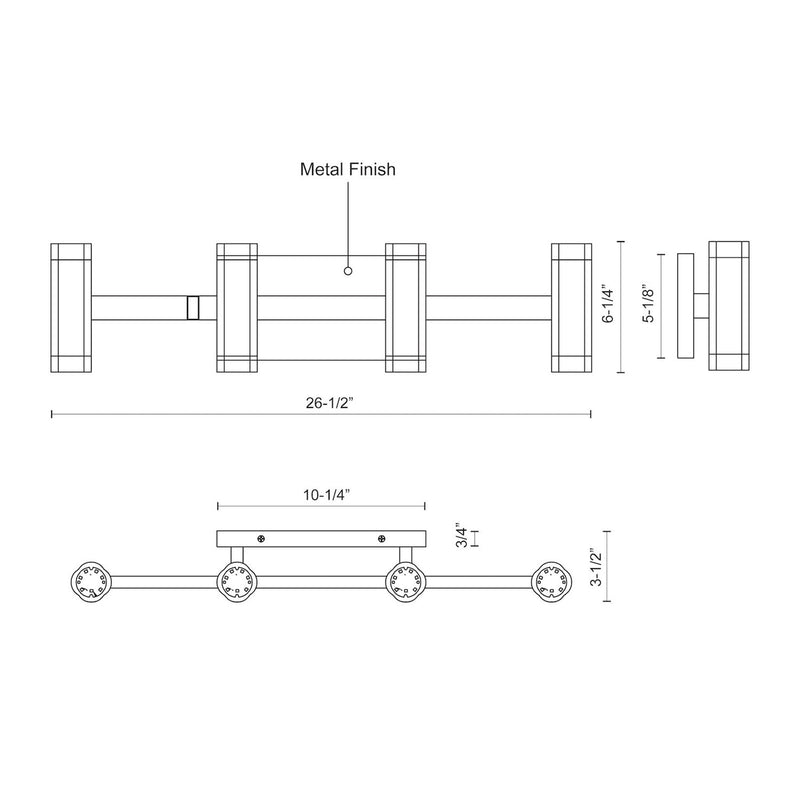 Kuzco Brazen 27in 1-Light LED Vanity Light | Modern Black and Frosted Acrylic | Bathroom Vanity & Damp Location | 4250lm 3000K | Model VL16727-BK