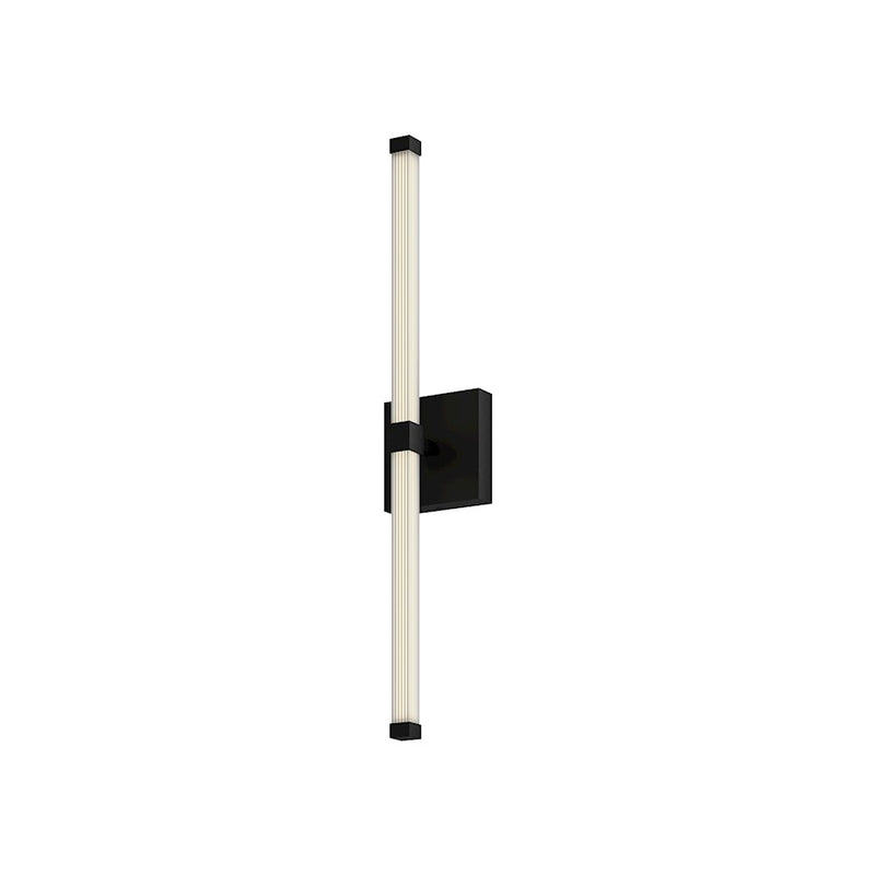 Kuzco Blade 24in 1-Light LED Vanity Light | Modern Black Aluminum and Clear Acrylic White Silicone Diffuser | Bathroom Vanity | Model VL23524-BK