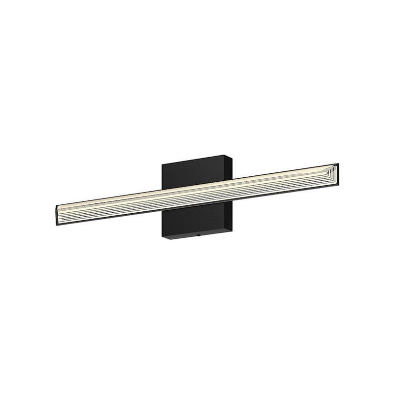 Kuzco Saphir 23in 1-Light LED Vanity Light | Modern Black and Clear Frosted Acrylic | Bathroom Vanity & Damp Location | 2310lm | Model VL27523-BK