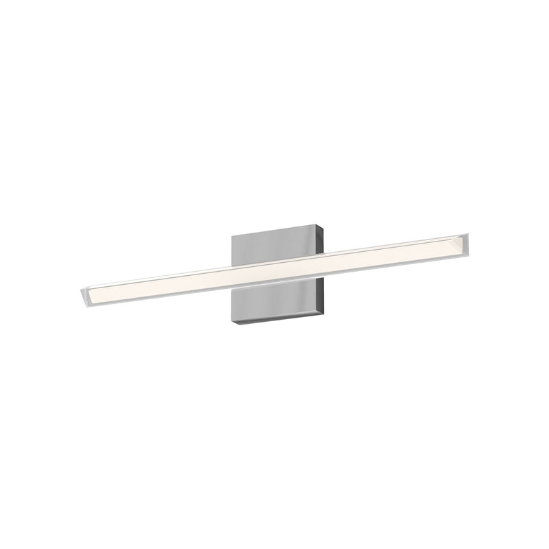 Kuzco Saphir 23in LED Vanity | Chrome Aluminum and Clear Frosted Acrylic | Bathroom Vanity & Powder Room | 23.12 x 4.75 x 2.62 in | Model VL27523-CH