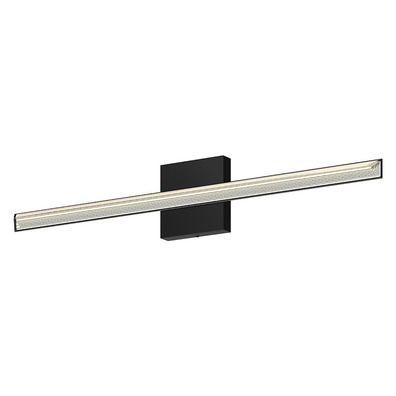 Kuzco Saphir 34in 1-Light LED Vanity Light | Modern Black Aluminum and Clear Acrylic Diffuser | Bathroom Vanity & Damp Location | Model VL27534-BK