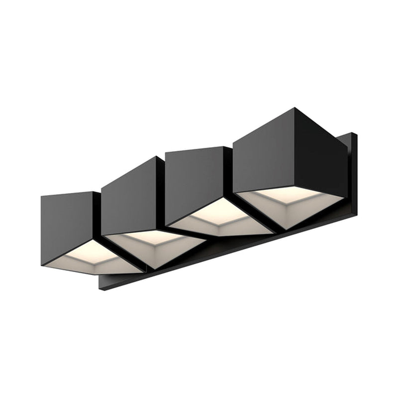 Kuzco Cubix 24in LED Vanity Light | Black and White with White Acrylic Diffuser | Bathroom & Kitchen Vanity | 3400lm 3000K | Model VL31224-BK-WH