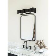 Kuzco Cubix 24in LED Vanity Light | Black and White with White Acrylic Diffuser | Bathroom & Kitchen Vanity | 3400lm 3000K | Model VL31224-BK-WH