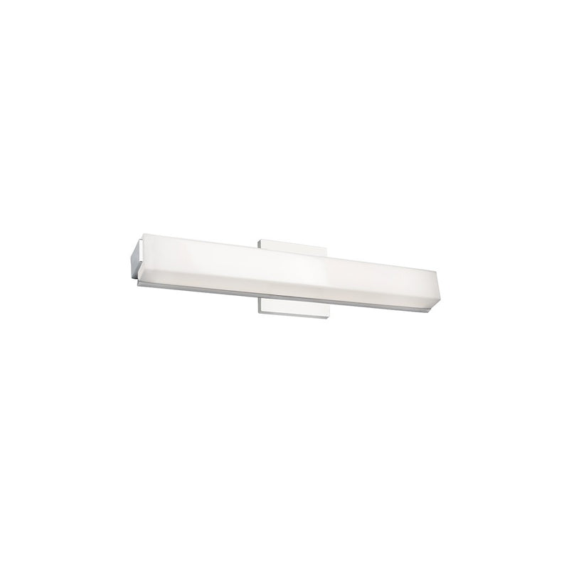 Kuzco Latitude 21in 1-Light LED Vanity Light | Chrome and White Acrylic Diffuser | Bathroom Vanity | 20.75 x 2.75 x 3.12 in | Model VL47221-CH