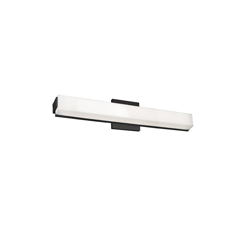 Kuzco Latitude 25in 1-Light LED Vanity Light | Modern Black and White Acrylic Diffuser | Bathroom Vanity & Powder Room | Model VL47225-BK