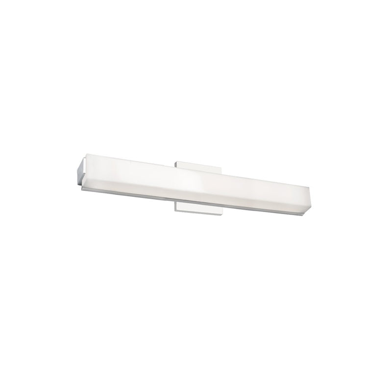 Kuzco Latitude 25in LED Vanity Light | Chrome Aluminum and White Acrylic Diffuser | Bathroom Vanity & Dressing Area | 2400lm 3000K | Model VL47225-CH