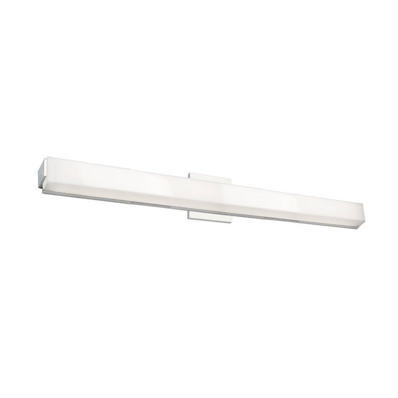 Kuzco Latitude 37in 1-Light LED Vanity | Modern Chrome and White Acrylic Diffuser | Bathroom Vanity & Powder Room | Model VL47237-CH