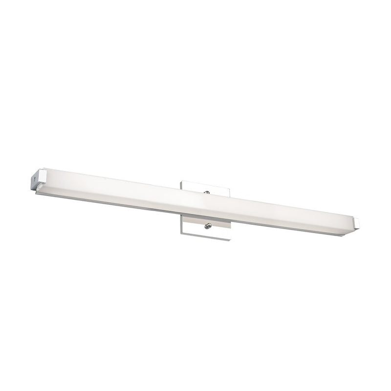 Kuzco Latitude-Slim 25in 1-Light LED Vanity Light | Modern Chrome and White Acrylic | Bathroom Vanity & Powder Room | 2400lm 3000K | Model VL4725-CH