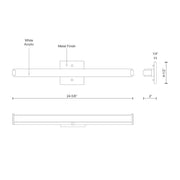 Kuzco Latitude-Slim 25in 1-Light LED Vanity Light | Modern Chrome and White Acrylic | Bathroom Vanity & Powder Room | 2400lm 3000K | Model VL4725-CH