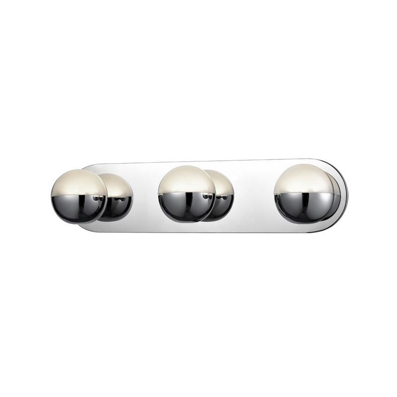 Kuzco Pluto 21in LED Vanity Light | Modern Chrome Metal and Frosted Clear Glass | Bathroom Vanity & Mirror Light | 1200lm 3000K | Model VL47321-CH