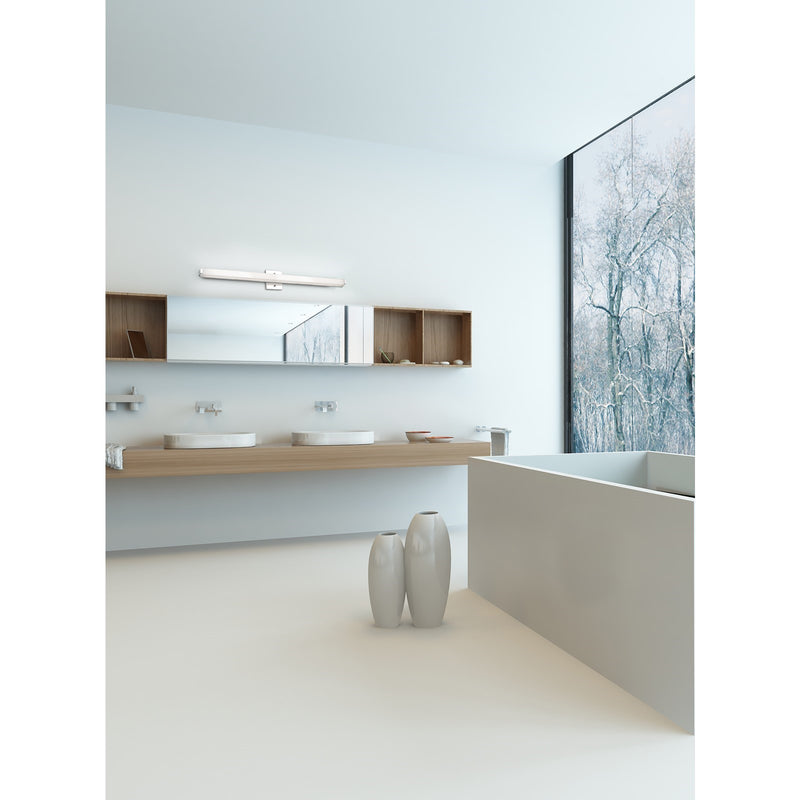 Kuzco Latitude-Slim 37in 49W LED Vanity Light | Chrome and White Acrylic Diffuser | Bathroom Vanity & Powder Room | Model VL4737-CH