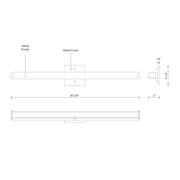 Kuzco Latitude-Slim 37in 49W LED Vanity Light | Chrome and White Acrylic Diffuser | Bathroom Vanity & Powder Room | Model VL4737-CH