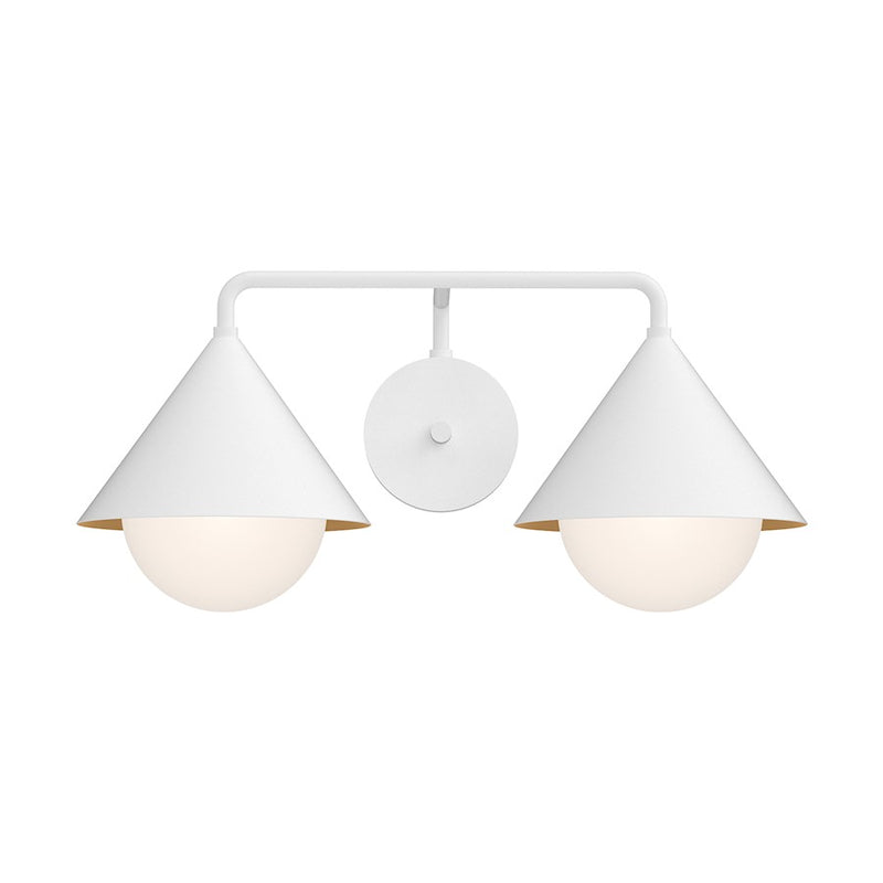 Kuzco Remy 21in 2-Light Vanity Light | Japanese-Inspired White and Opal Matte Glass | Bathroom Vanity & Powder Room | Model VL485221WHOP