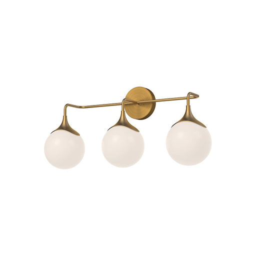 Kuzco Nouveau 25in 3-Light Vanity Light | Art Nouveau Aged Gold and Opal Matte Glass | Bathroom Vanity | 25.62 x 11.88 x 8.25 in | Model VL505125AGOP