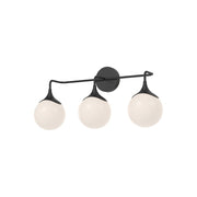 Kuzco Nouveau 25in 3-Light Vanity Light | Art Nouveau Matte Black and Opal Glass | Bathroom & Powder Room | 25.62 x 11.88 in | Model VL505125MBOP