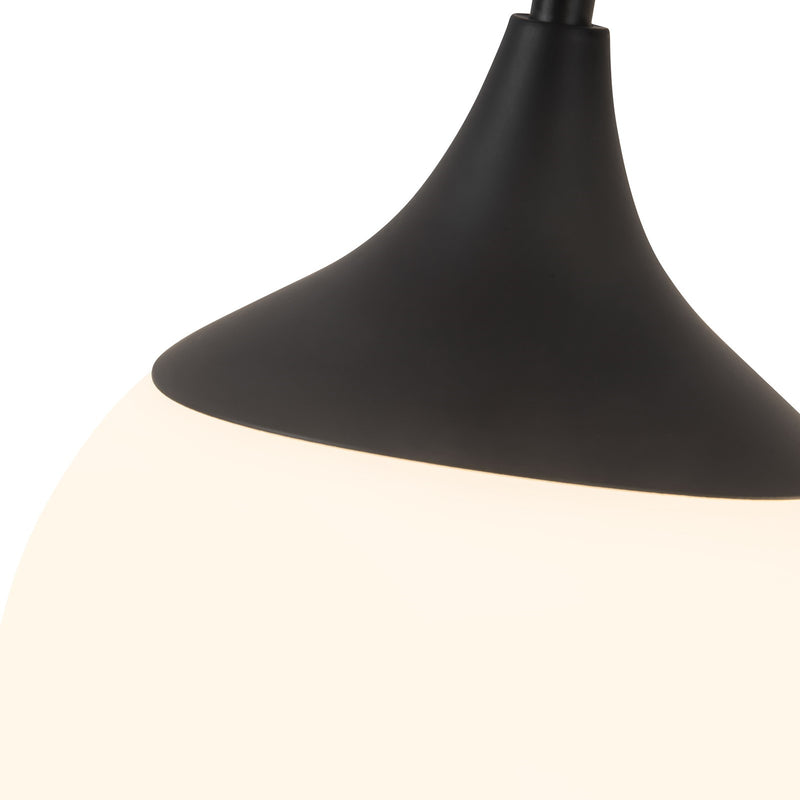 Kuzco Nouveau 25in 3-Light Vanity Light | Art Nouveau Matte Black and Opal Glass | Bathroom & Powder Room | 25.62 x 11.88 in | Model VL505125MBOP