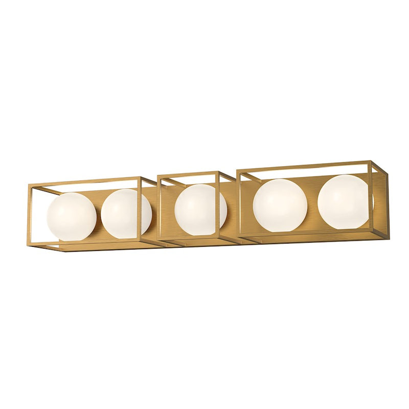Kuzco Amelia 35in 5-Light Vanity | Aged Gold and Opal Matte Glass | Bathroom Vanity Light | 35 x 6 x 8 in | Model VL519535AGOP