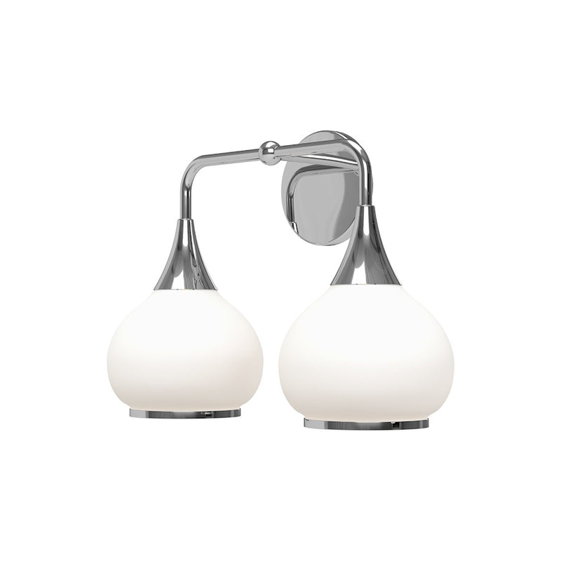 Kuzco Hazel 2-Light 17in Vanity Light | Vintage Chrome and Opal Glass | Bathroom Vanity & Powder Room | Model VL524217CHOP