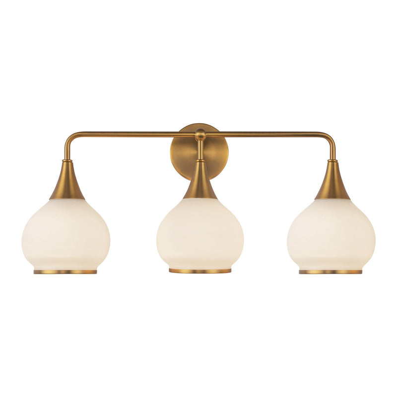 Kuzco Hazel 26in 3-Light Vanity Light | Aged Gold and Opal Matte Glass | Bathroom Vanity Lighting | Model VL524326AGOP