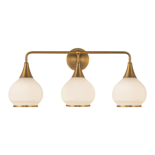 Kuzco Hazel 26in 3-Light Vanity Light | Aged Gold and Opal Matte Glass | Bathroom Vanity Lighting | Model VL524326AGOP