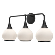 Kuzco Hazel 26in 3-Light Vanity Light | Vintage Matte Black and Opal Glass | Bathroom Vanity & Powder Room | 26.75 x 11.88 x 7 in | Model VL524326MBOP