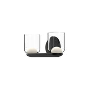 Kuzco Cedar 12in 1-Light LED Vanity | Modern Black Aluminum and Clear Glass with White Diffuser | Bathroom Vanity & Powder Room | Model VL52512-BK-CL