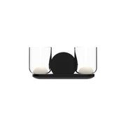 Kuzco Cedar 12in 1-Light LED Vanity | Modern Black Aluminum and Clear Glass with White Diffuser | Bathroom Vanity & Powder Room | Model VL52512-BK-CL
