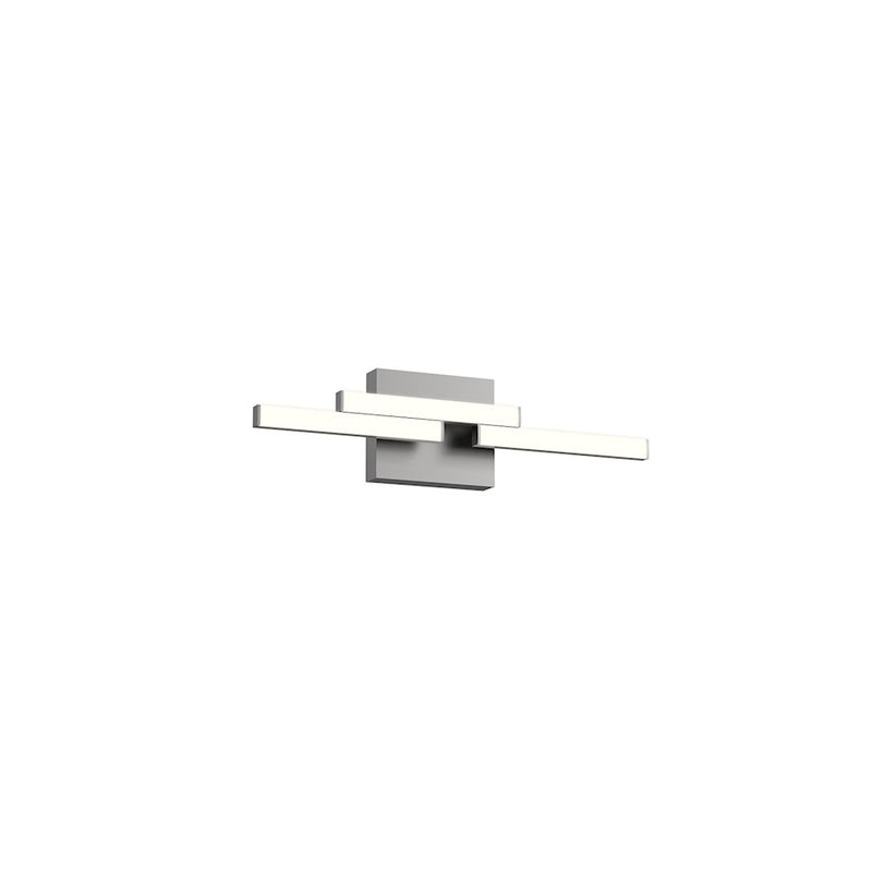 Kuzco Anello Minor 18in 1-Light LED Vanity Light | Brushed Nickel and Frosted Acrylic | Bathroom & Powder Room | 1190lm, 3000K | Model VL52718-BN