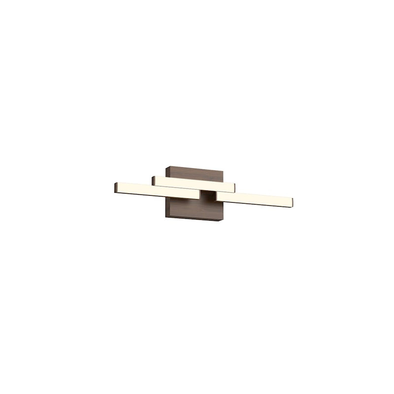 Kuzco Anello Minor 18in 1-Light Vanity | Modern Walnut and Frosted Acrylic | Bathroom Vanity Light | 18.12 x 1.75 x 2.75 in | Model VL52718-WT
