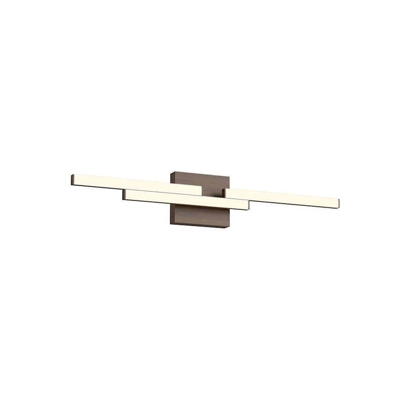 Kuzco Anello Minor 27in LED Vanity Light | Walnut and Frosted Acrylic | Bathroom Vanity | 26.62 x 1.75 in | Model VL52727-WT