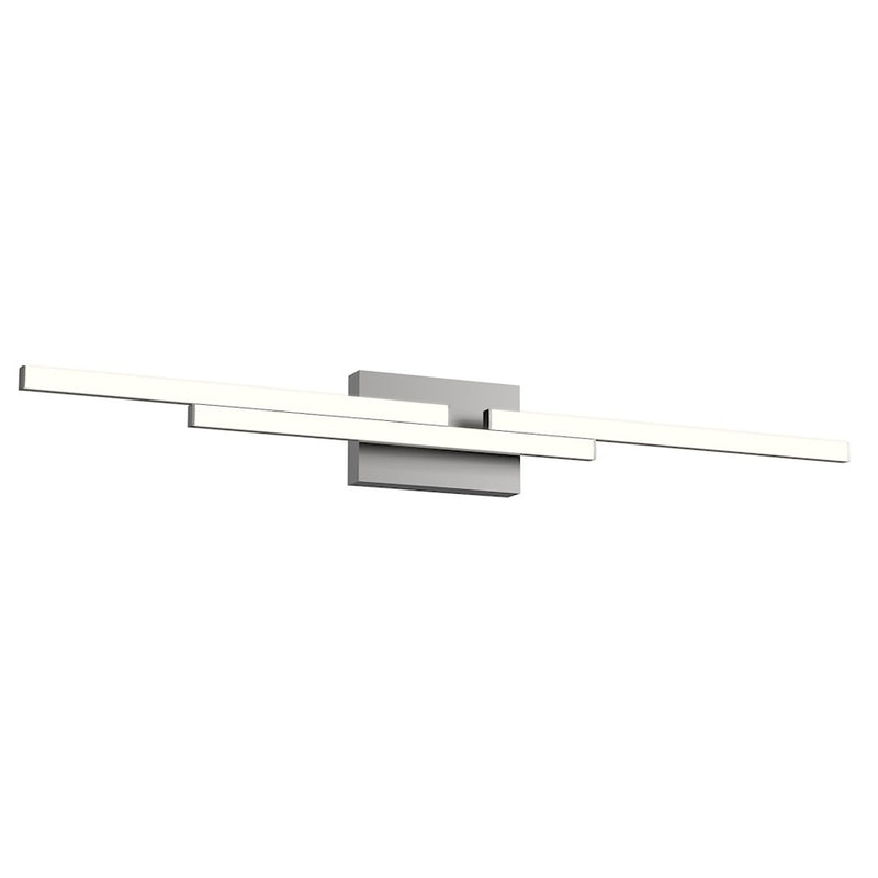 Kuzco Anello Minor 38in 1-Light LED Vanity Light | Brushed Nickel and Frosted Acrylic | Bathroom Vanity | 38 x 1.75 in | Model VL52738-BN