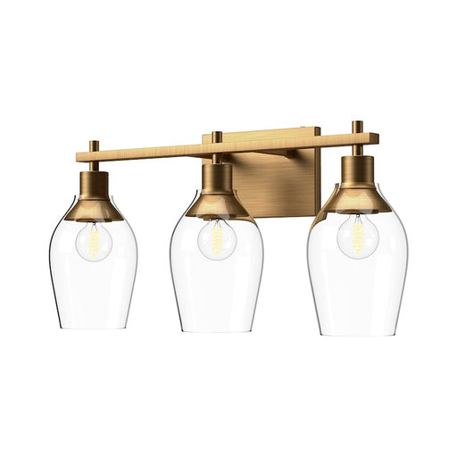 Kuzco Kingsley 22in 3-Light Vanity Light | Classic Aged Gold and Clear Glass | Bathroom Vanity | 21.88 x 10.75 in | Model VL538322AGCL