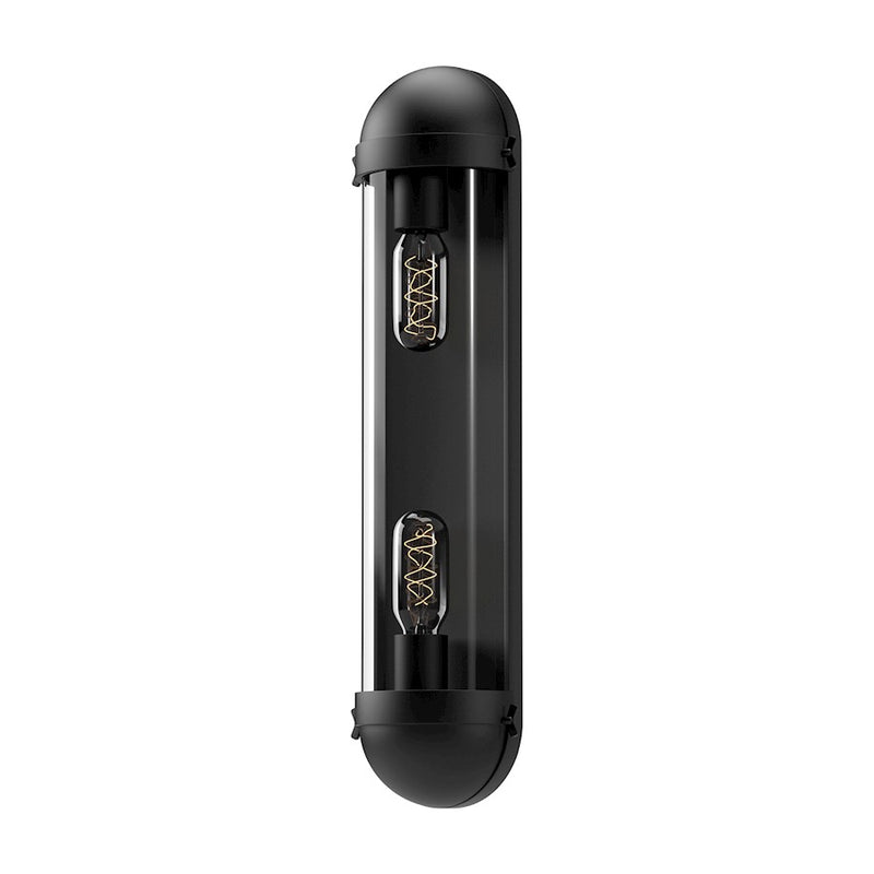 Kuzco Cyrus 21in 2-Light Vanity Light | Matte Black and Clear Glass | Bathroom & Powder Room | 2 x 60W E26 Bulbs | Model VL539221MBCL