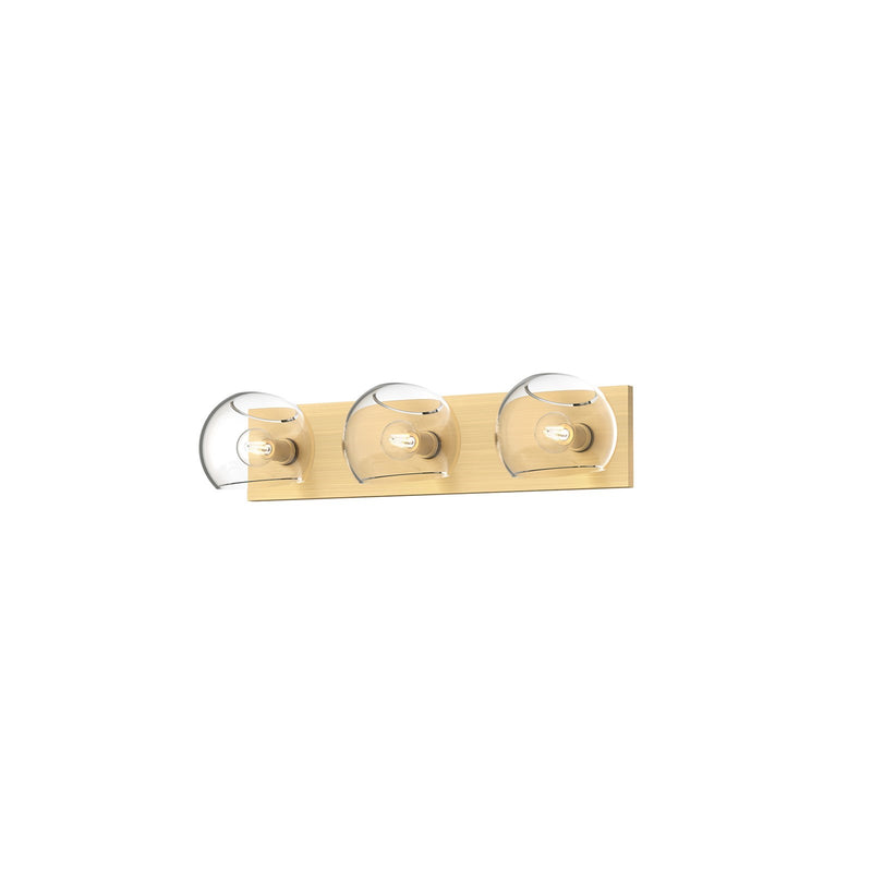 Kuzco Willow 22in 3-Light Vanity Light | Brushed Gold and Clear Glass | Bathroom & Powder Room | 22.62 x 6.5 x 5.25 in | Model VL548322BGCL