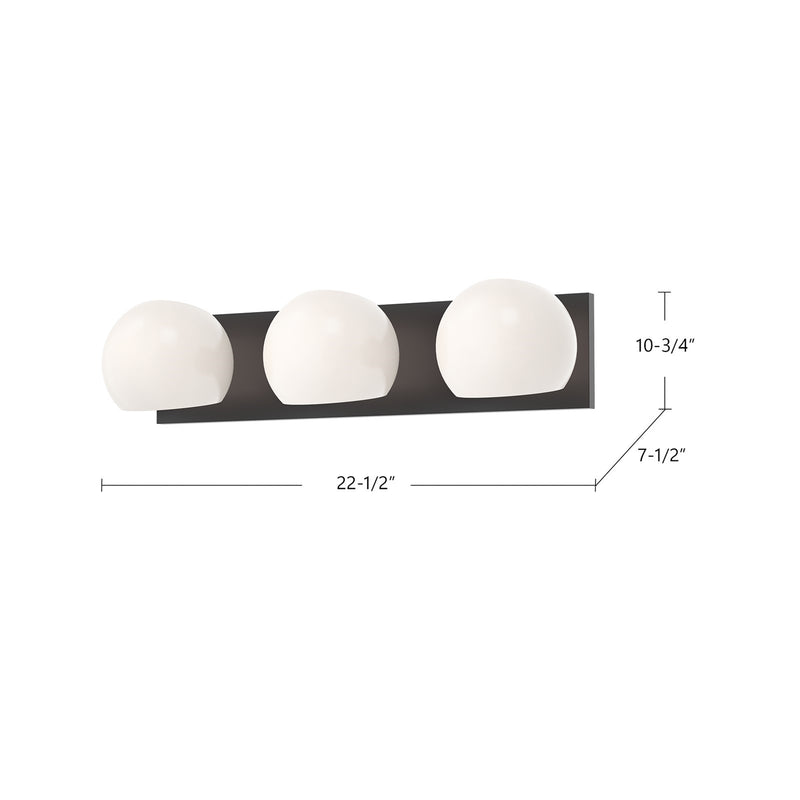 Kuzco Willow 22in 3-Light Vanity Light | Brushed Gold and Clear Glass | Bathroom & Powder Room | 22.62 x 6.5 x 5.25 in | Model VL548322BGCL