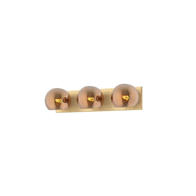 Alora Mood Willow 22in 3-Light Vanity Light | Modern Brushed Gold and Copper Glass | Bathroom Vanity & Powder Room | Model VL548322BGCP