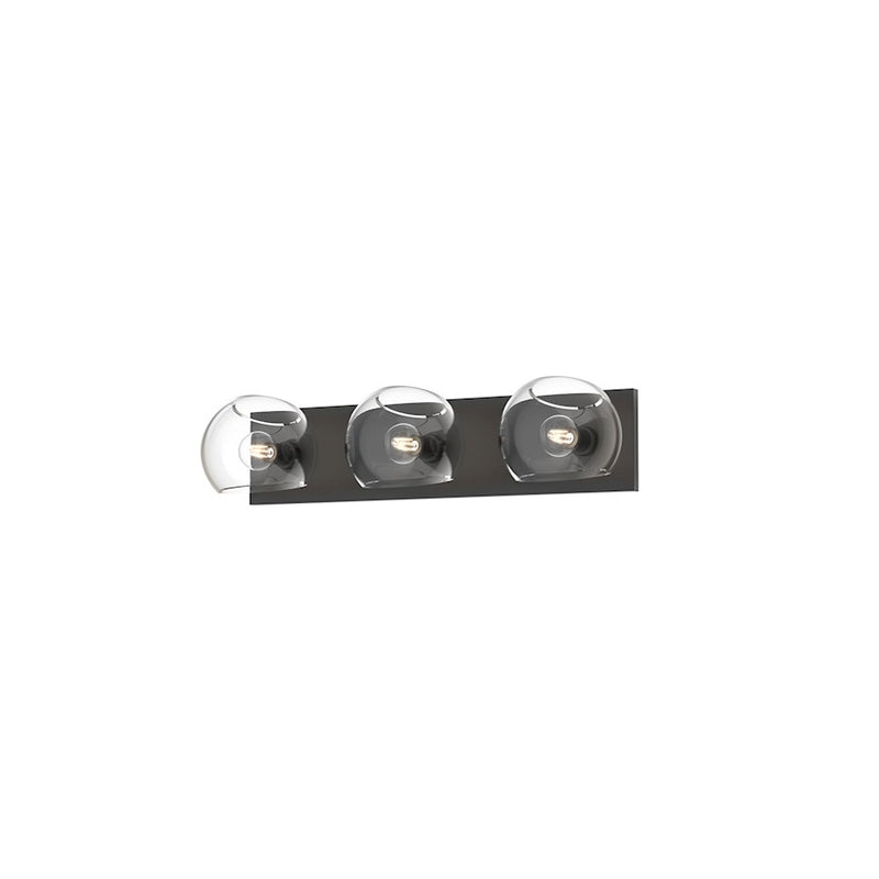 Kuzco Willow 22in 3-Light Vanity Light | Matte Black Clear Glass | Bathroom Vanity | Damp Rated 60W E12 | Model VL548322MBCL