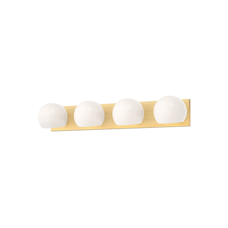 Kuzco Willow 31in 4-Light Vanity | Modern Brushed Gold Steel and Opal Matte Glass | Bathroom Vanity & Damp Location | Model VL548431BGOP