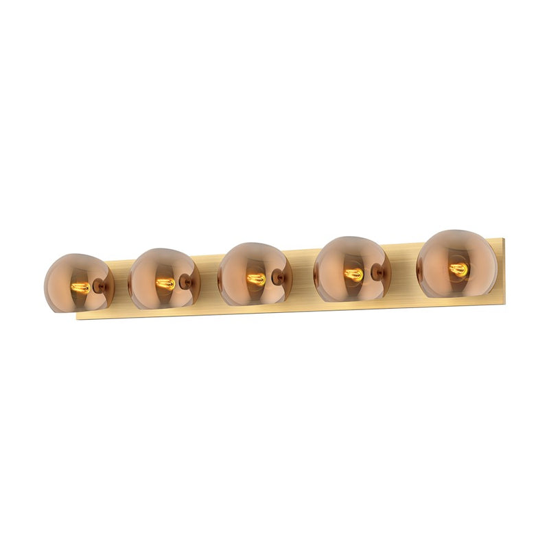 Kuzco Willow 39in 5-Light Vanity Light | Modern Brushed Gold and Copper Glass | Bathroom Vanity & Powder Room | Model VL548540BGCP
