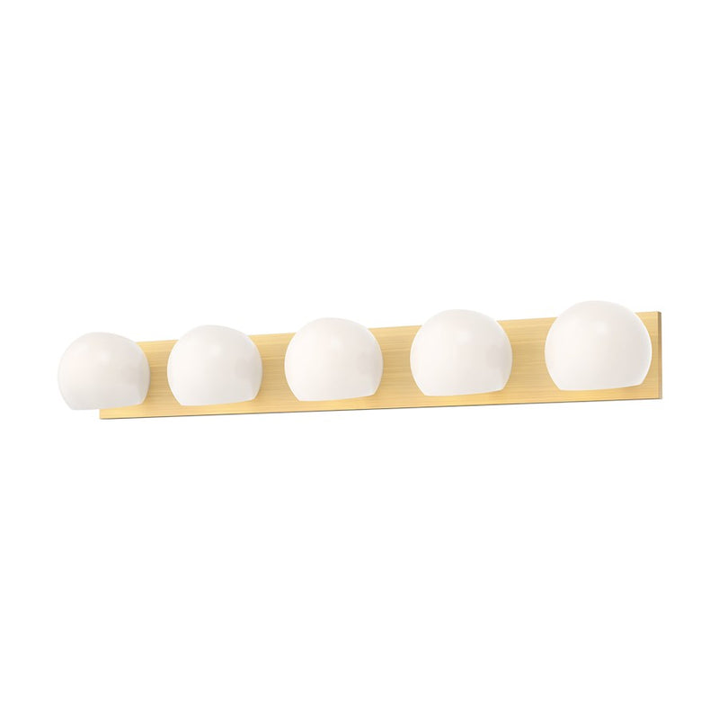 Kuzco Alora Mood Willow 40in 5-Light Vanity Light | Brushed Gold and Opal Matte Glass | Bathroom Vanity | 39.38 x 5.25 x 6.5 in | Model VL548540BGOP