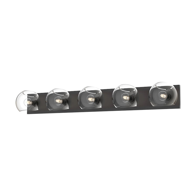 Kuzco Willow 40in 5-Light Vanity | Modern Clear Glass and Matte Black | Bathroom Vanity Light | 39.38 x 5.25 in | Model VL548540MBCL