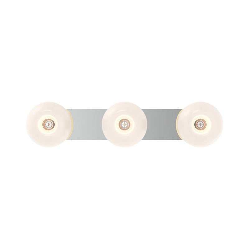 Kuzco Samar 32in 3-Light Vanity Light | Modern Chrome Steel and Opal Glass | Bathroom Vanity & Powder Room | Model VL57532-CH-OP